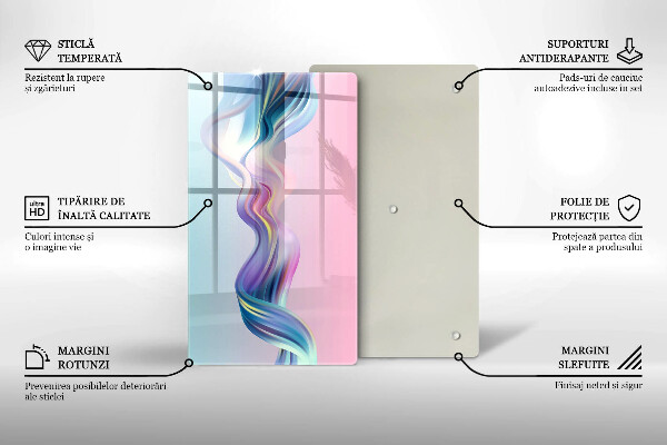 Sklenená doska na krájanie Pastelová abstrakcia