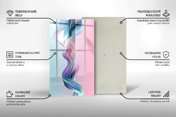 Sklenená doska na krájanie Pastelová abstrakcia