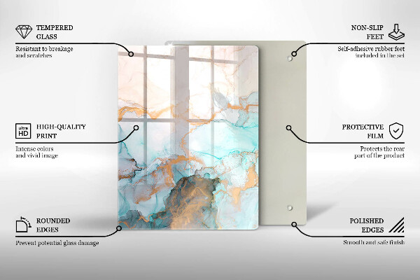 Sklenená doska na krájanie Pastelová abstrakcia