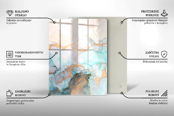 Sklenená doska na krájanie Pastelová abstrakcia