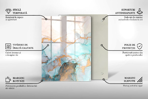 Sklenená doska na krájanie Pastelová abstrakcia