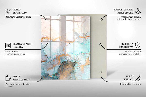 Sklenená doska na krájanie Pastelová abstrakcia