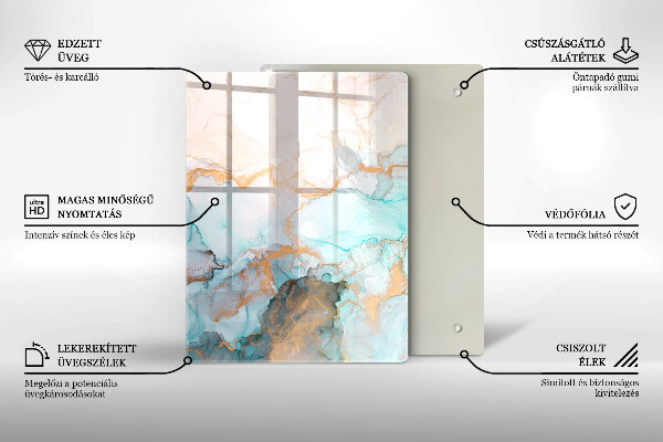 Sklenená doska na krájanie Pastelová abstrakcia