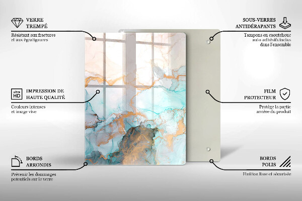 Sklenená doska na krájanie Pastelová abstrakcia