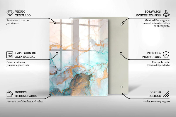 Sklenená doska na krájanie Pastelová abstrakcia