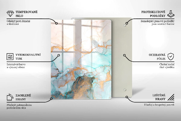 Sklenená doska na krájanie Pastelová abstrakcia