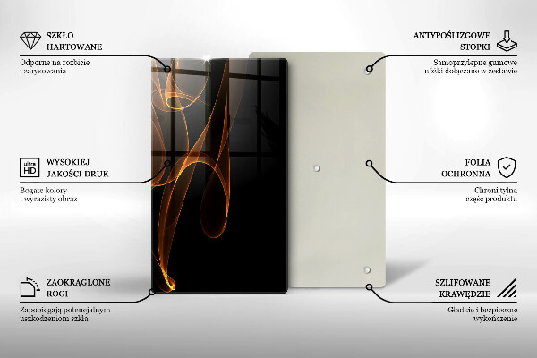 Kuchynská doska zo skla Abstraktné línie