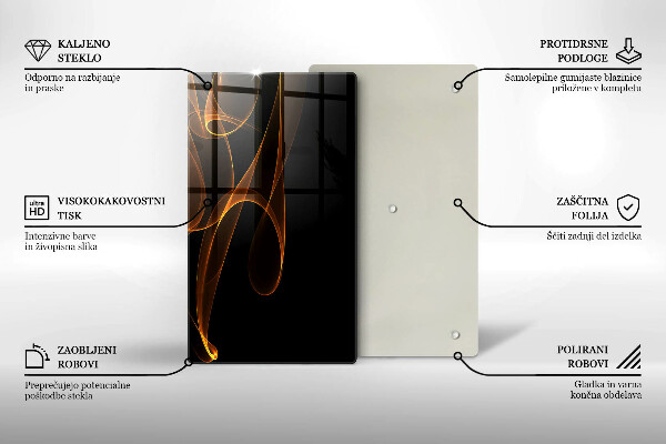 Kuchynská doska zo skla Abstraktné línie