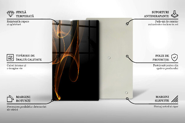 Kuchynská doska zo skla Abstraktné línie