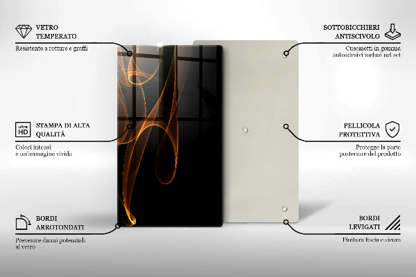 Kuchynská doska zo skla Abstraktné línie