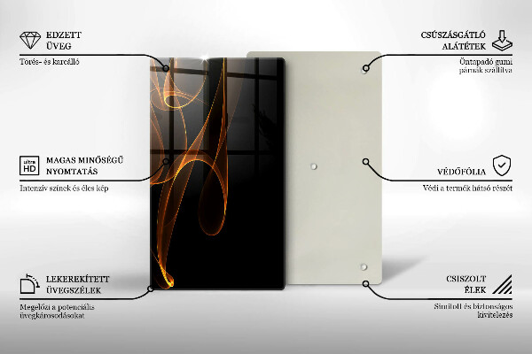 Kuchynská doska zo skla Abstraktné línie