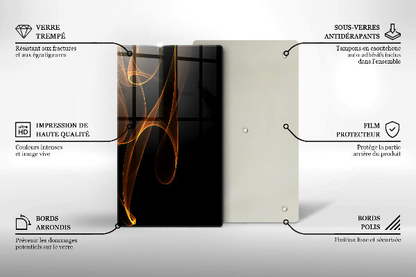 Kuchynská doska zo skla Abstraktné línie
