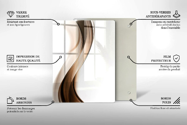 Kuchynská doska zo skla Abstraktné línie