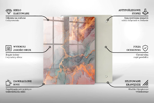 Sklenená doska na krájanie Dekoratívny kameň