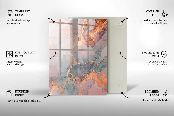 Sklenená doska na krájanie Dekoratívny kameň