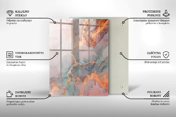 Sklenená doska na krájanie Dekoratívny kameň