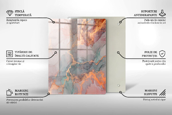 Sklenená doska na krájanie Dekoratívny kameň