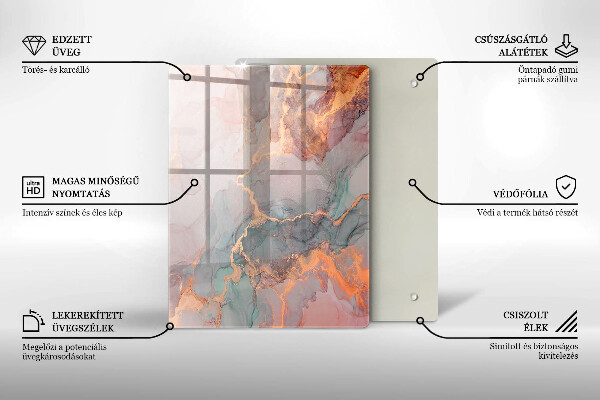 Sklenená doska na krájanie Dekoratívny kameň