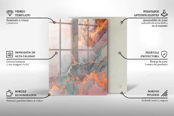 Sklenená doska na krájanie Dekoratívny kameň