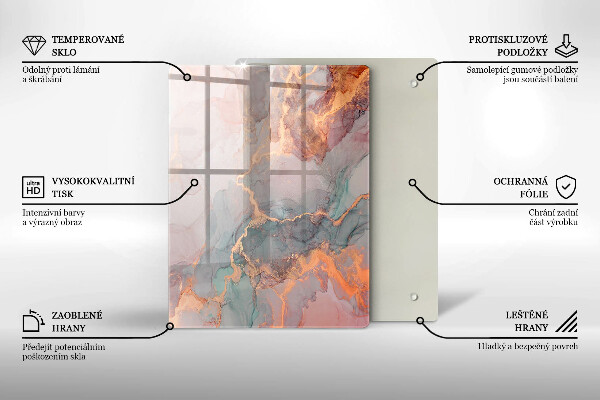 Sklenená doska na krájanie Dekoratívny kameň