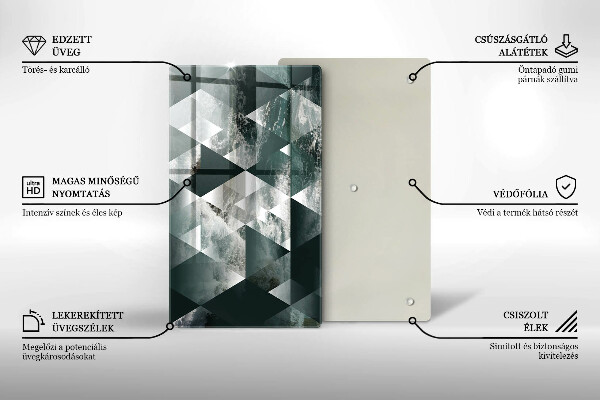 Kuchynská doska zo skla Trojuholníky a voda