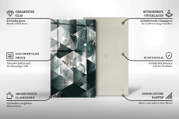 Kuchynská doska zo skla Trojuholníky a voda