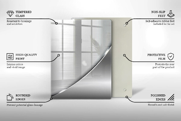 Kuchynská doska zo skla Trojuholníky a voda