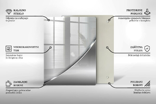 Kuchynská doska zo skla Trojuholníky a voda