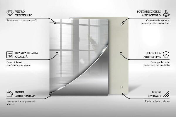 Kuchynská doska zo skla Trojuholníky a voda
