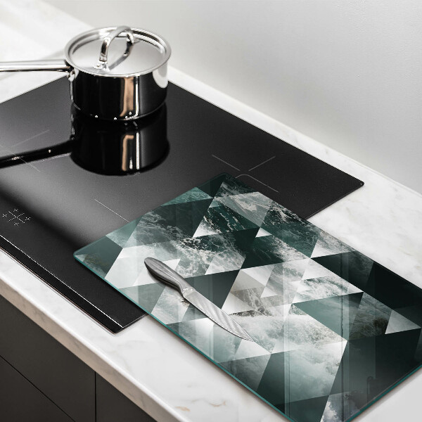 Kuchynská doska zo skla Trojuholníky a voda