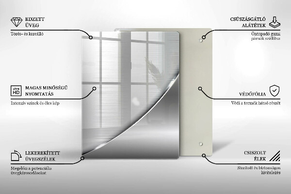 Kuchynská doska zo skla Trojuholníky a voda
