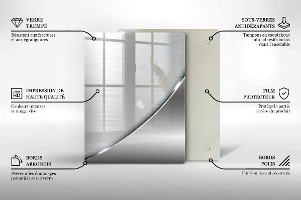 Kuchynská doska zo skla Trojuholníky a voda