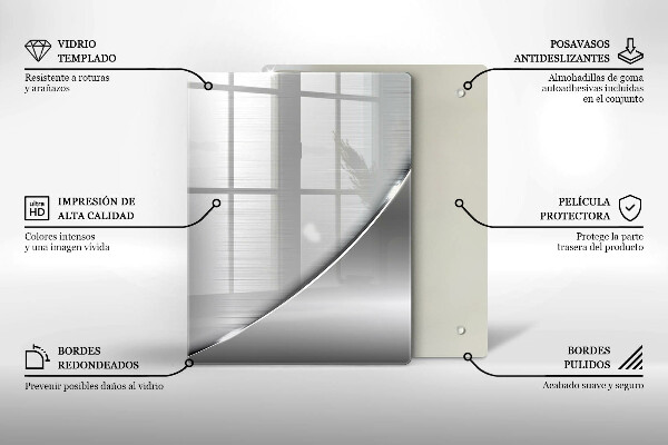 Kuchynská doska zo skla Trojuholníky a voda
