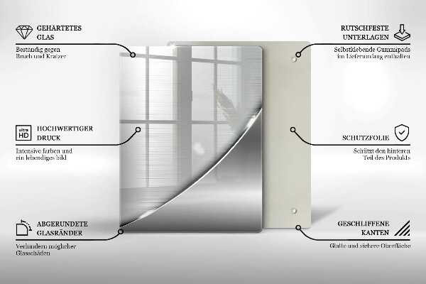Kuchynská doska zo skla Trojuholníky a voda