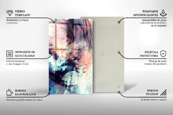 Kuchynská doska zo skla Maľovaná abstrakcia