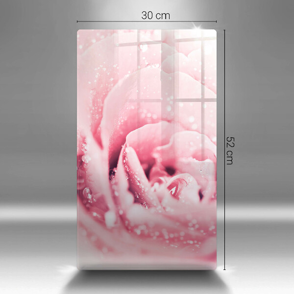 Kuchynská doska zo skla Kvapky rosy a kvet ruže
