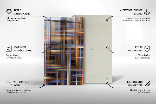 Kuchynská doska zo skla Abstraktné farebné čiary
