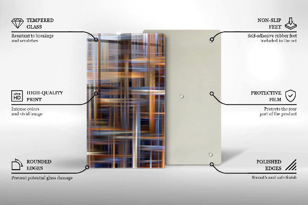 Kuchynská doska zo skla Abstraktné farebné čiary