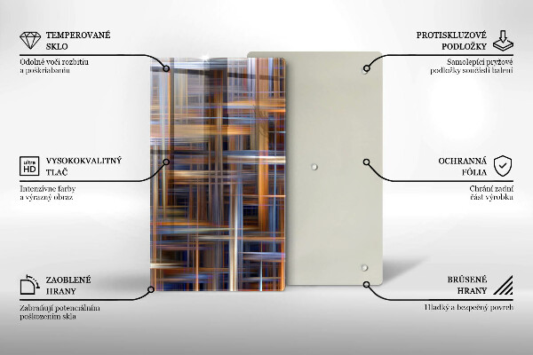 Kuchynská doska zo skla Abstraktné farebné čiary