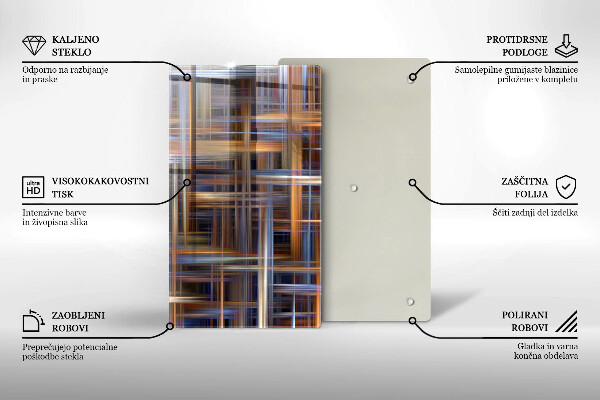 Kuchynská doska zo skla Abstraktné farebné čiary