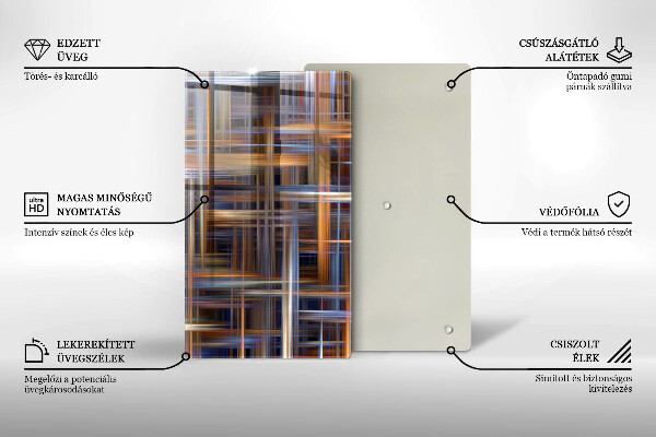 Kuchynská doska zo skla Abstraktné farebné čiary