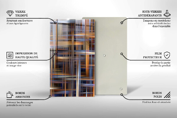Kuchynská doska zo skla Abstraktné farebné čiary