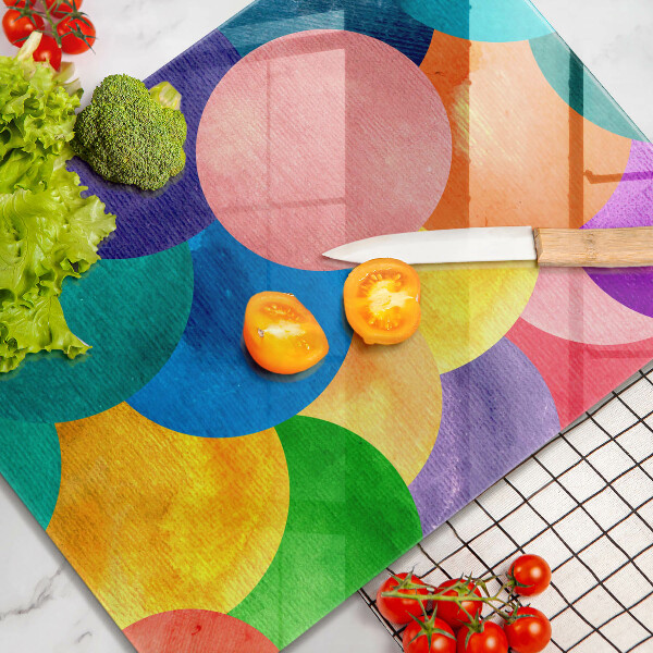 Kuchynská doska zo skla Farebné kruhy