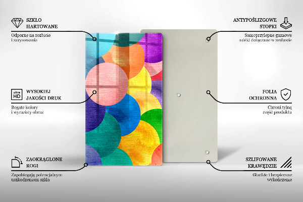 Kuchynská doska zo skla Farebné kruhy