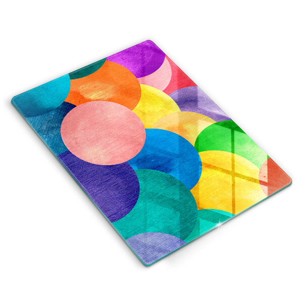 Kuchynská doska zo skla Farebné kruhy