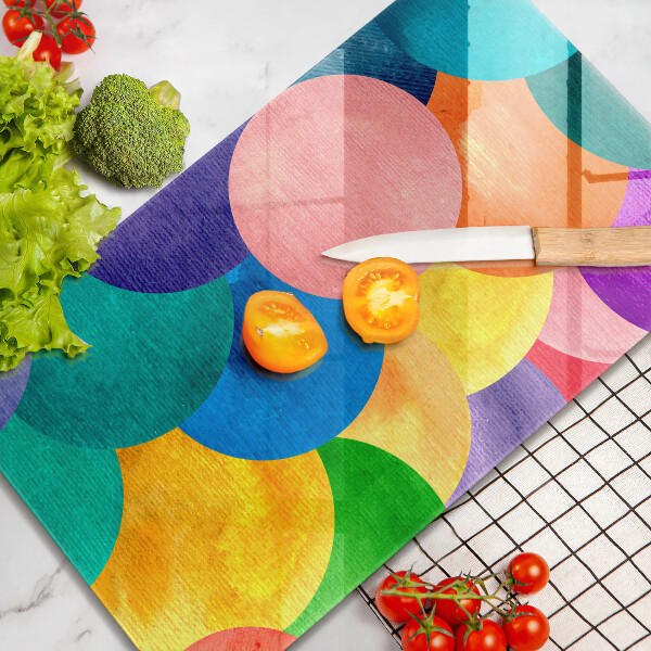 Kuchynská doska zo skla Farebné kruhy