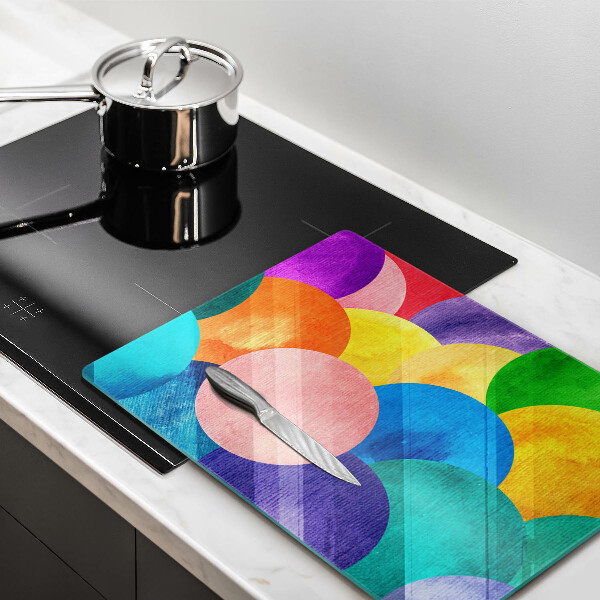 Kuchynská doska zo skla Farebné kruhy
