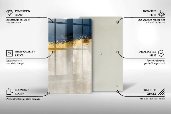 Kuchynská doska zo skla Zlatá abstrakcia