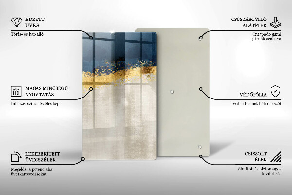 Kuchynská doska zo skla Zlatá abstrakcia