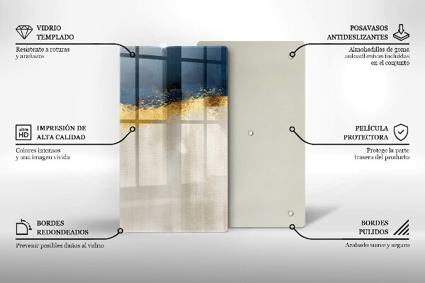 Kuchynská doska zo skla Zlatá abstrakcia